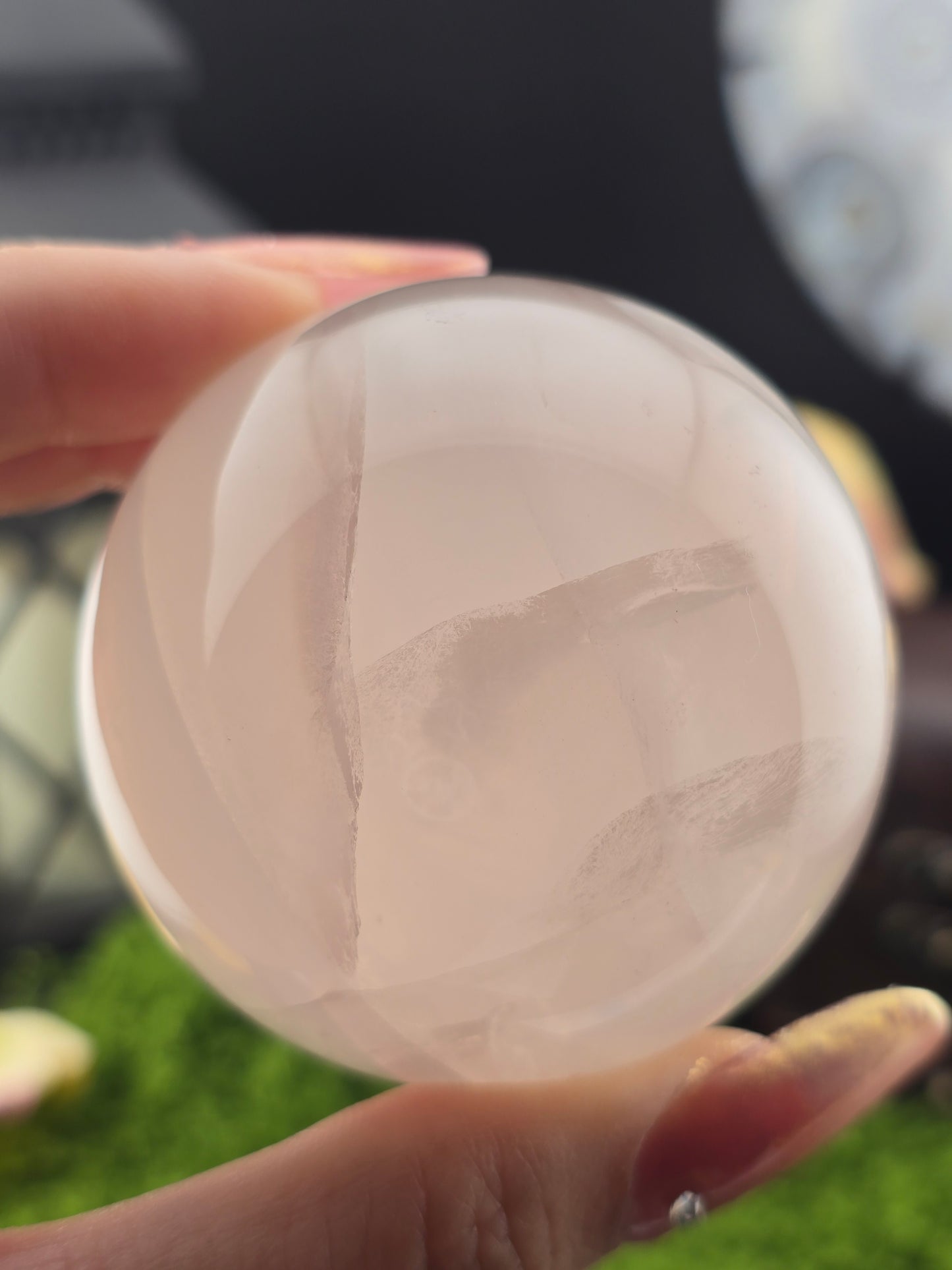 Girasol Star Rose Quartz sphere