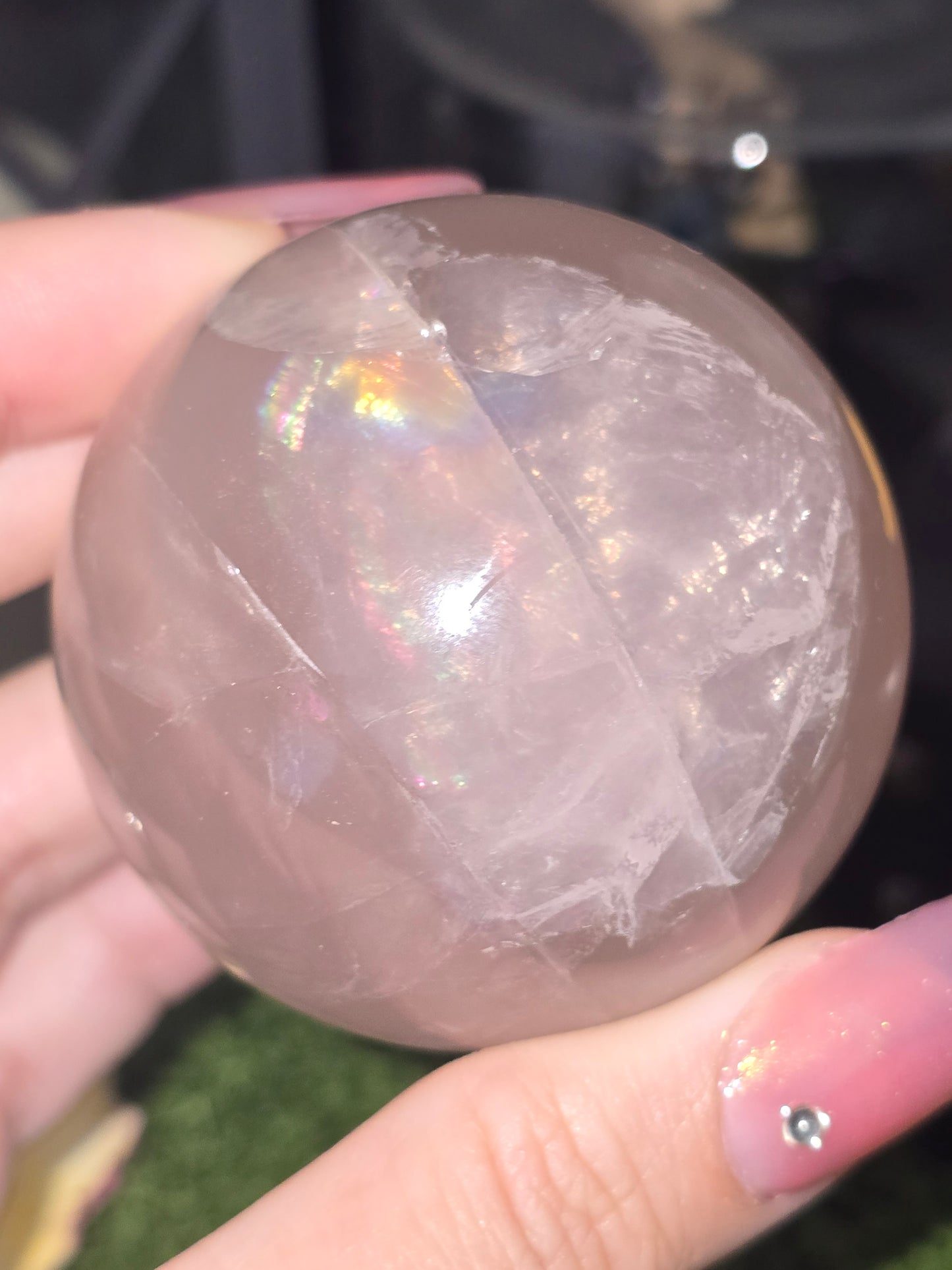 Mozambique Star Rose Quartz sphere