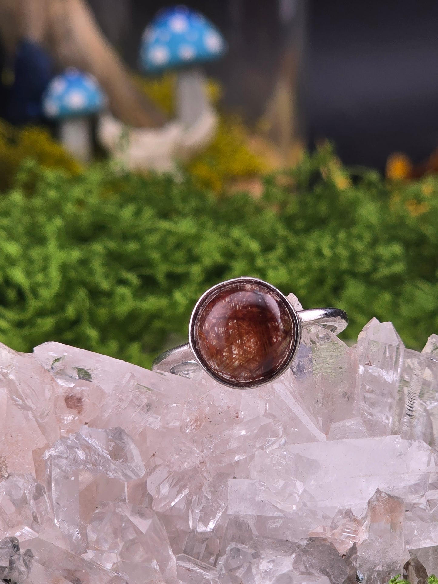Cooper Rutile 925 stamped adjustable ring