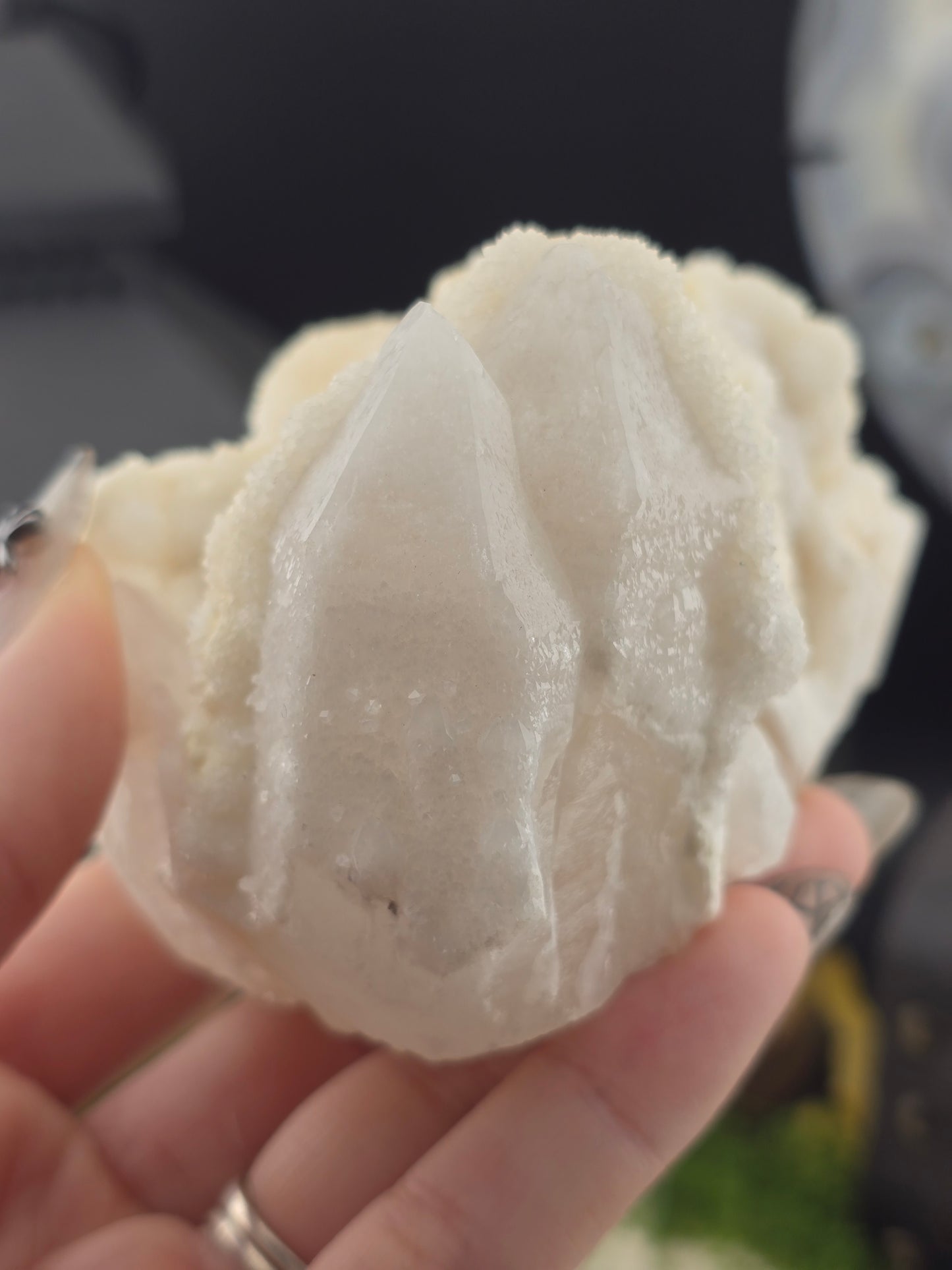 Calcite covered Candle Quartz
