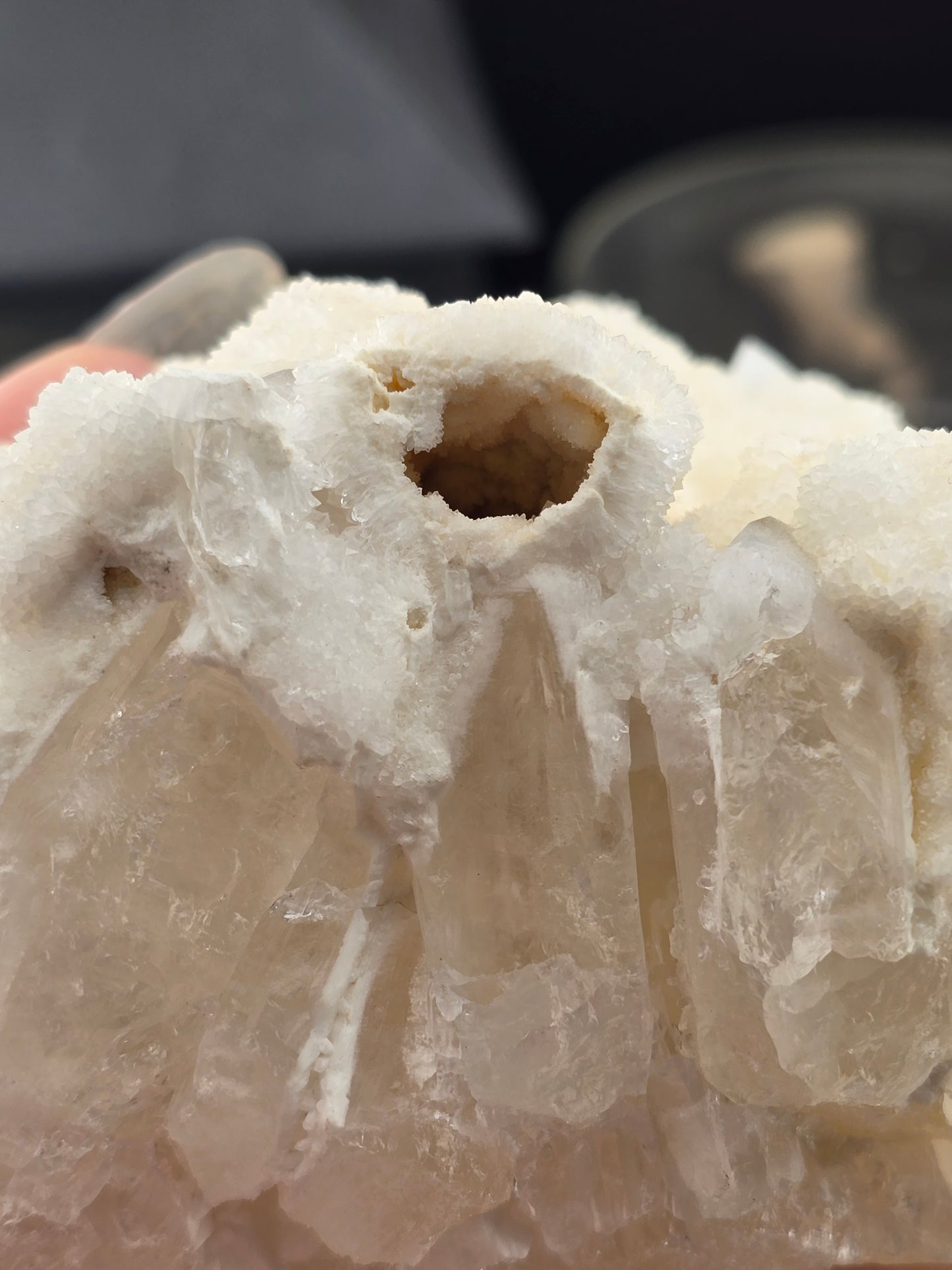 Calcite covered Candle Quartz