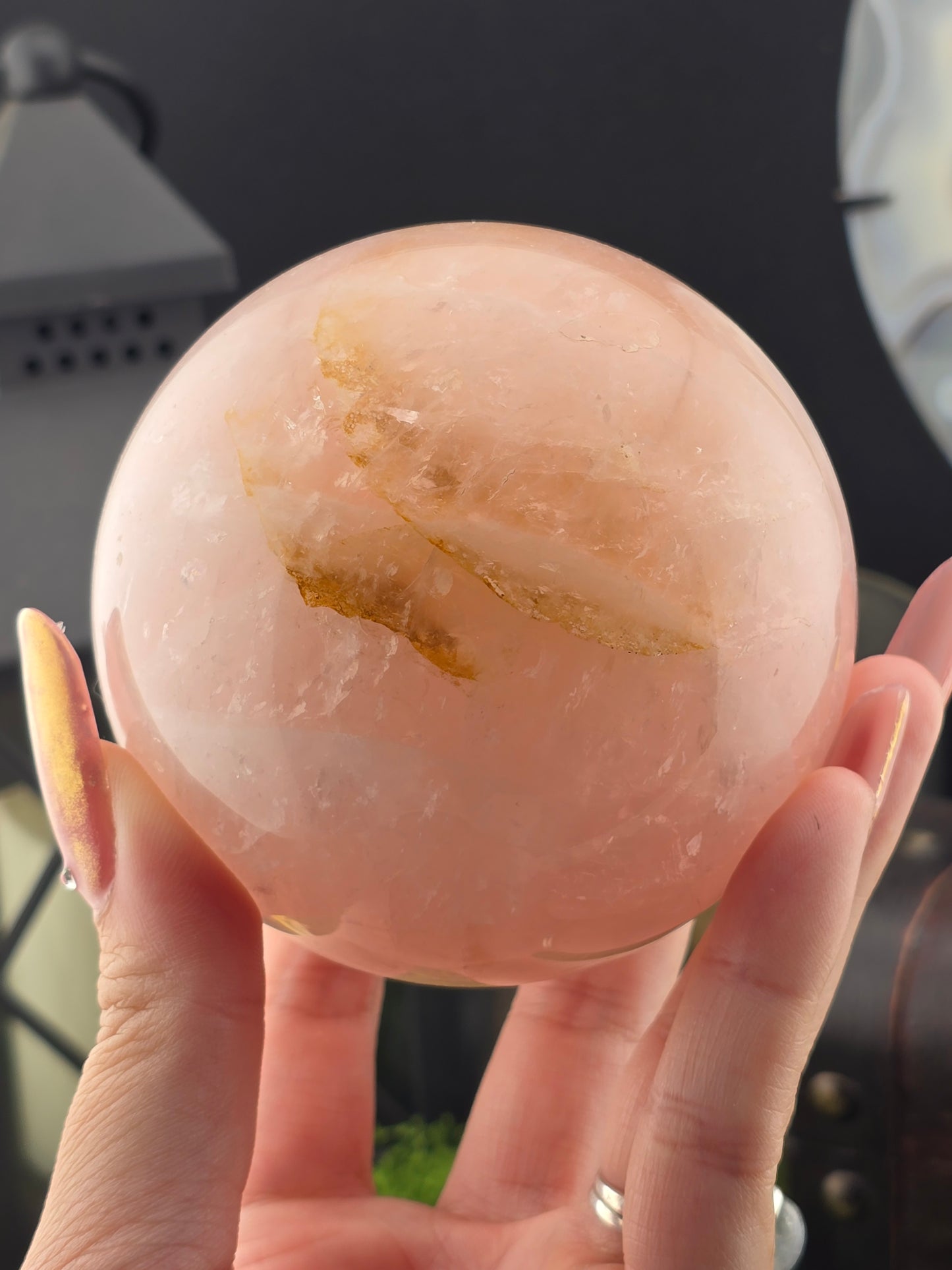 Rose Quartz w/ Golden Healer sphere
