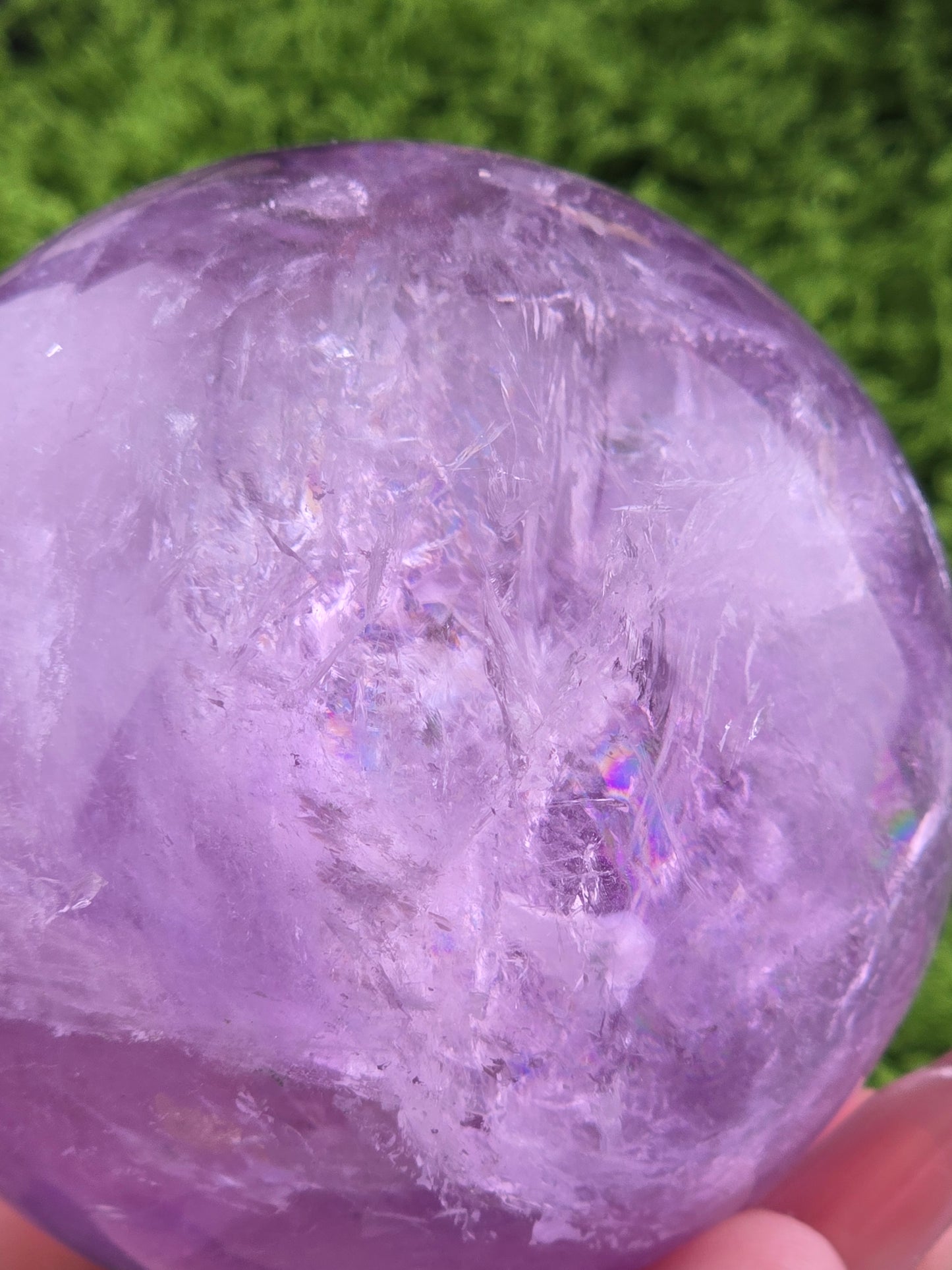 Amethyst sphere w/ Goethite sphere