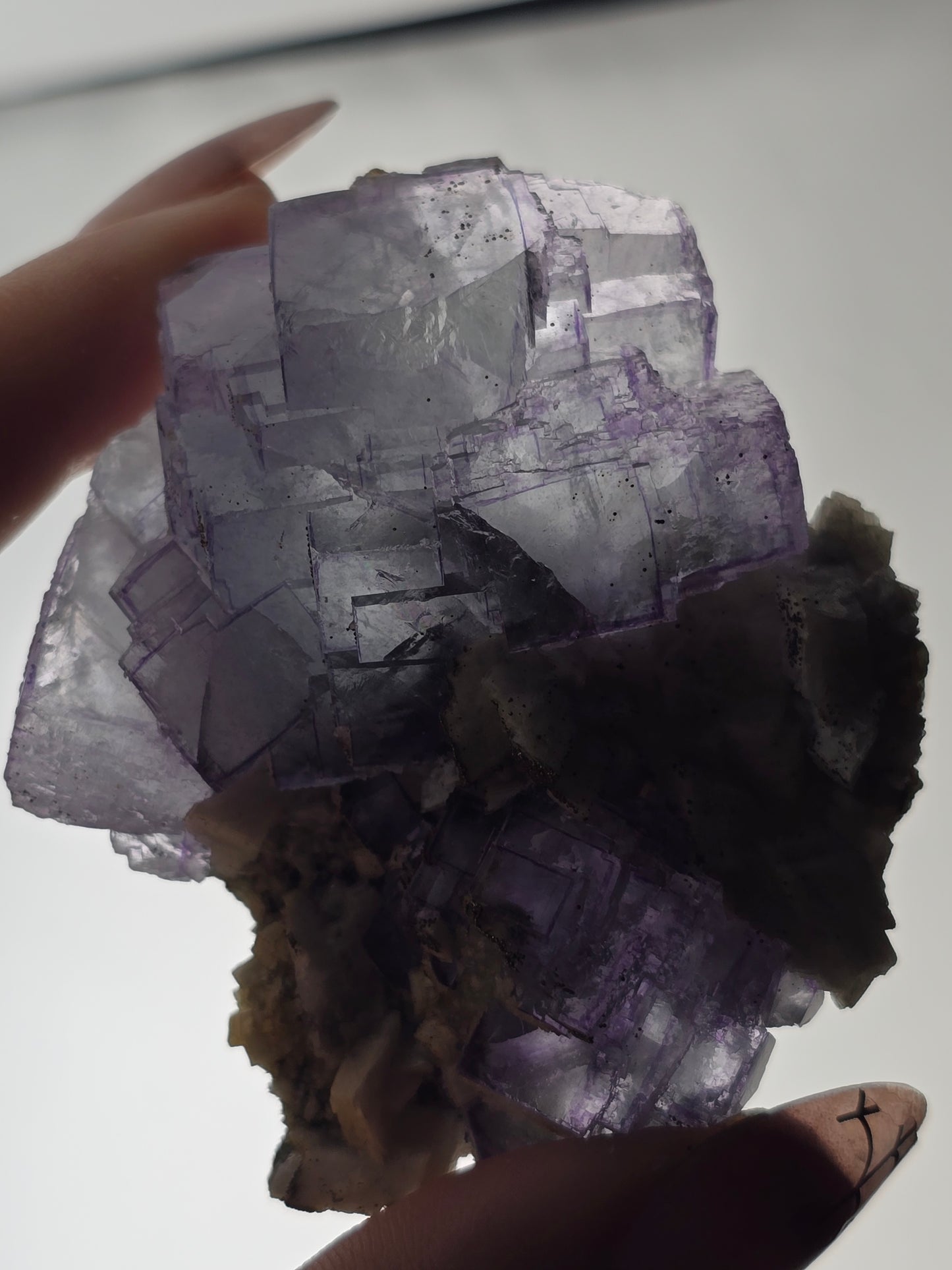Fluorite w/ Calcite, Chlorite, and Pyrite