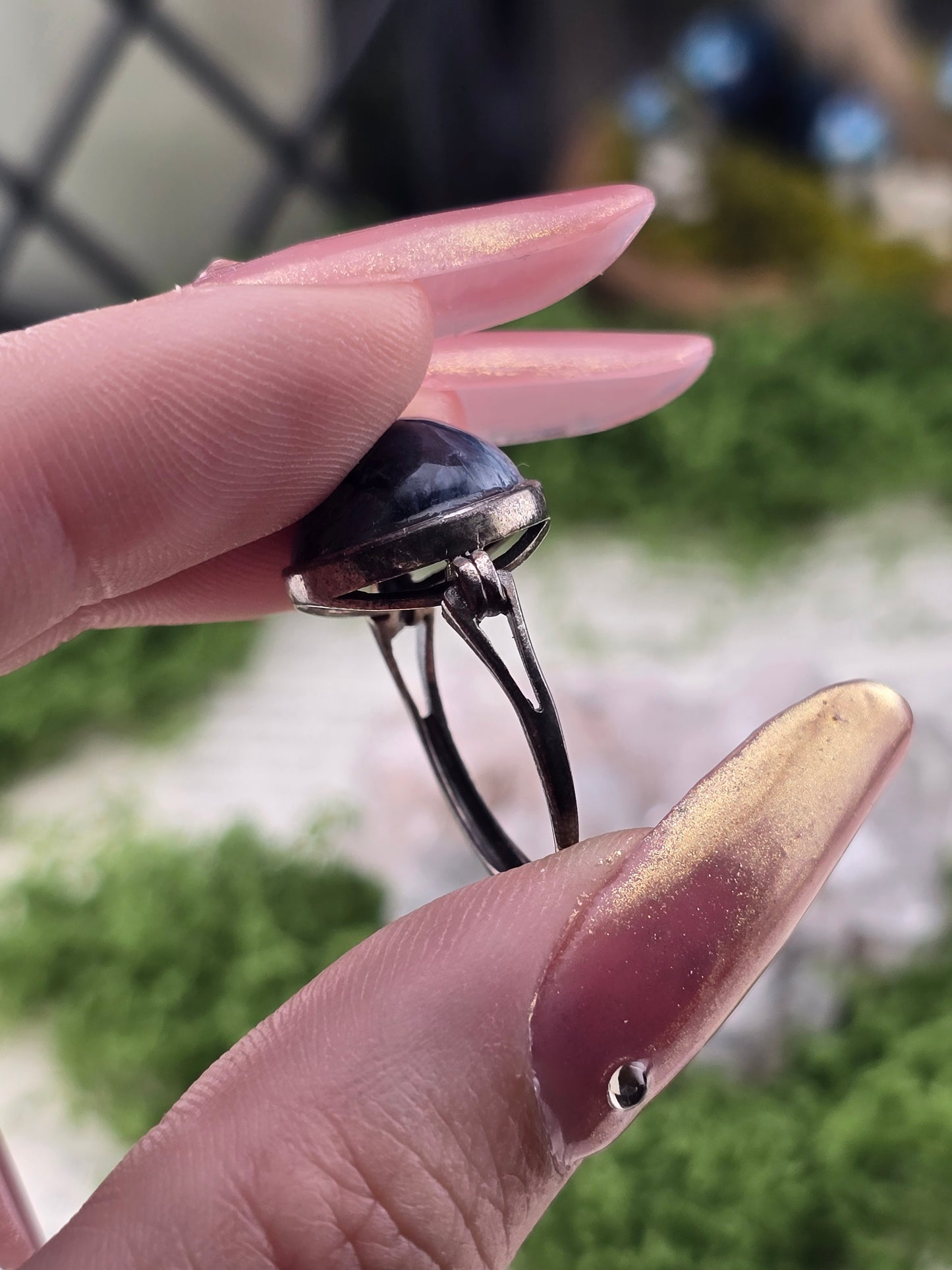 Pietersite 925 stamped adjustable ring