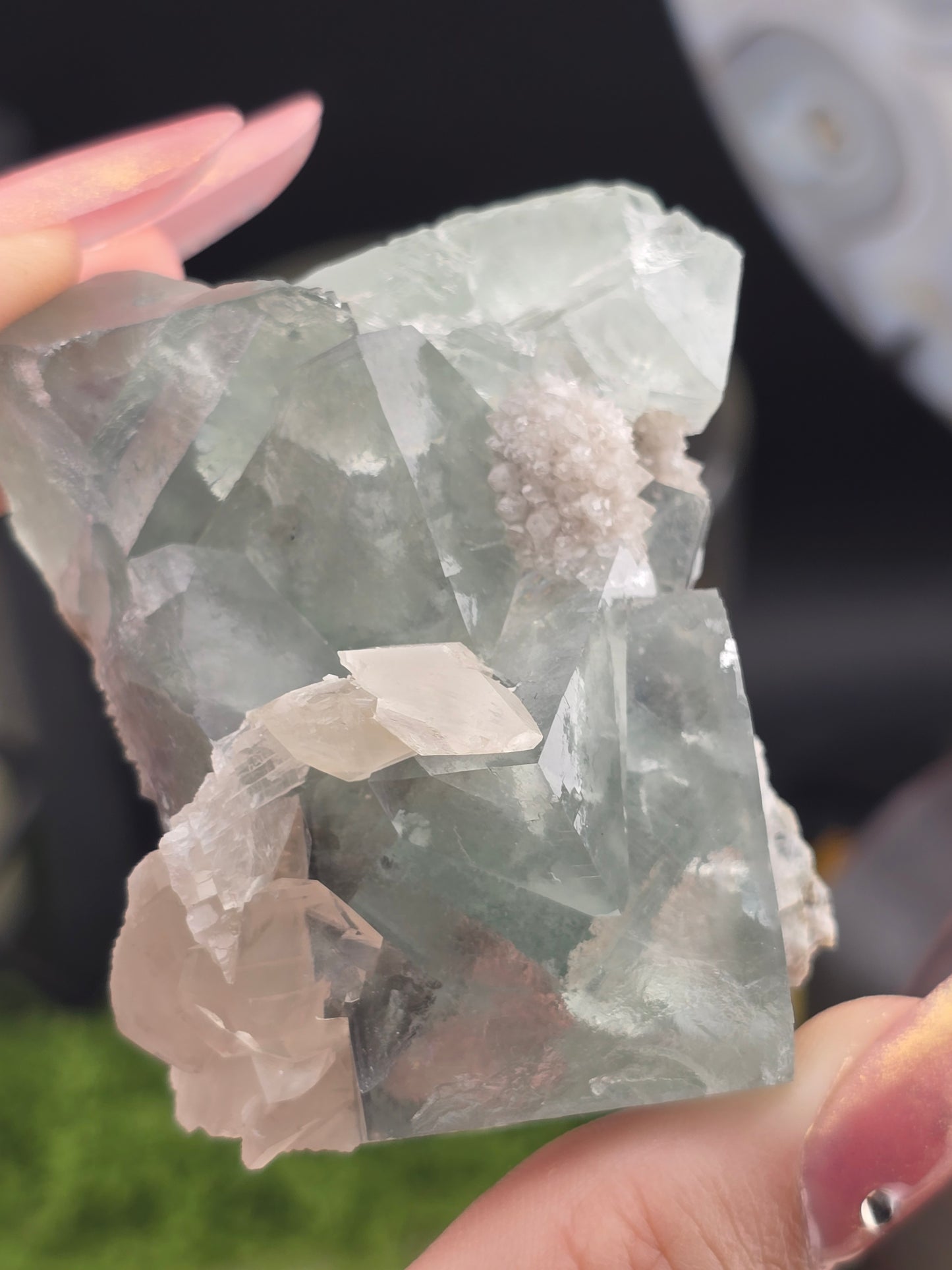 Daye Fluorite w/ Petal Calcite on sugary Quartz