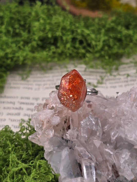Confetti Sunstone 925 stamped adjustable ring