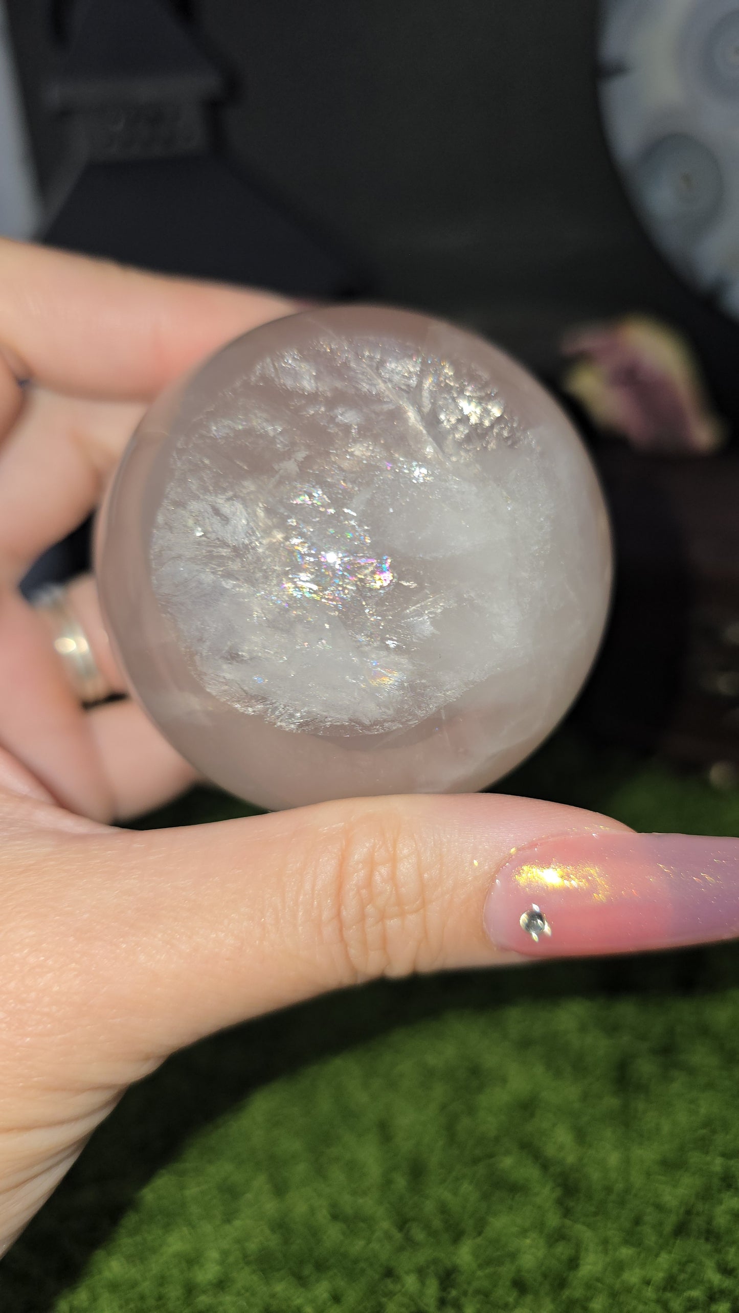 Girasol Star Rose Quartz sphere