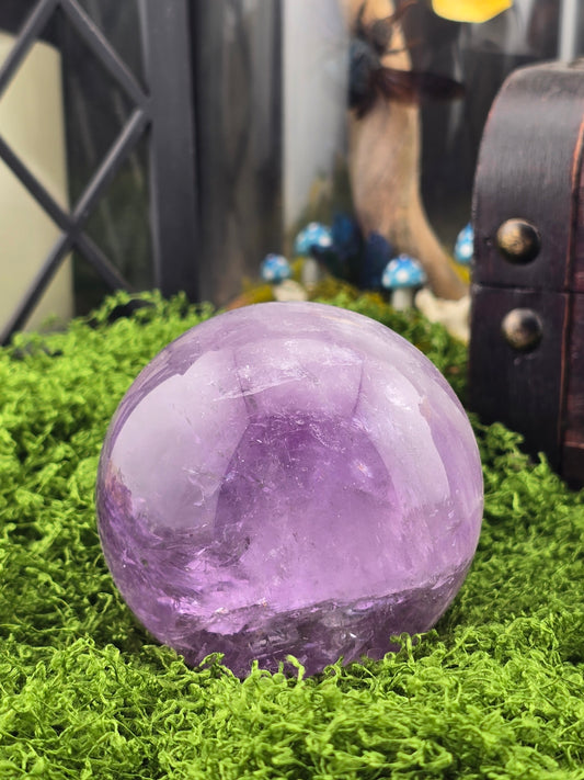 Amethyst sphere w/ Goethite sphere