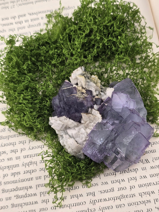 Fluorite w/ Calcite, Chlorite, and Pyrite