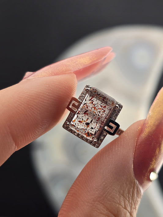 Lepidocrocite 925 stamped adjustable ring